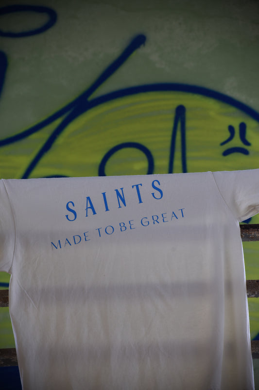 SAINTS MTBG // Cream & Blue Tshirt